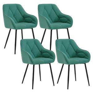 4-Fußstuhl (Set, 4 St), Esszimmerstühle ergonomischer aus Samt