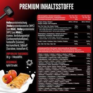 Whey Protein Komplex - 1000 g (Apfel Strudel) - Mit Isolate Anteil - Instant lösliches Eiweiss Protein Pulver mit BCAA & EAA