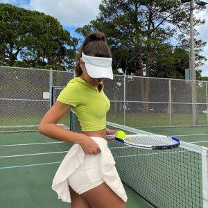 Skorts für Damen 2er Pack Hohe Taille Stylish Lässige Röcke Tennis mit Taschen Sommer Damen Skirts