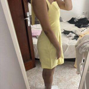 Frauen Kleid gelb in 38 getragen