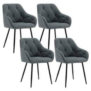 4-Fußstuhl (Set, 4 St), Esszimmerstühle ergonomischer aus Samt