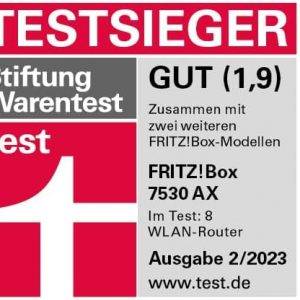 FRITZ!Box 7530 AX WI-FI 6 DSL-Router (DSL/VDSL,1.800 MBit/s (5GHz)&600 MBit/s (2,4 GHz),bis zu 300 MBit/s mit VDSL-Supervectoring 35b,WLAN Mesh,DECT-Basis,Media Server, geeignet für Deutschland)