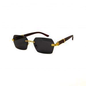 Sonnenbrille Randlos Rechteckig Unisex 2 Farben Rahmenlos Damen Herren Brille Schwarz