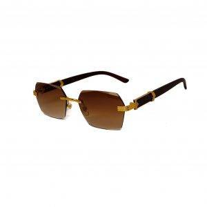 Sonnenbrille Randlos Rechteckig Unisex 2 Farben Rahmenlos Damen Herren Brille Braun