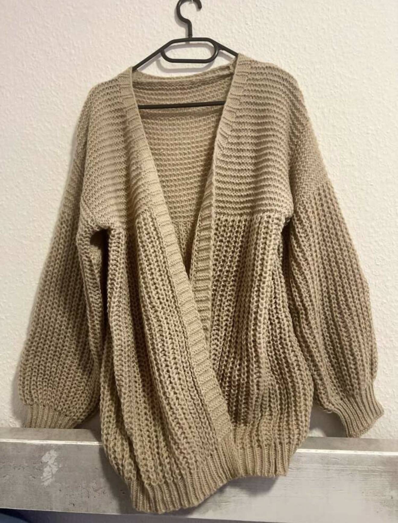 Offener Vorderseite Dropped-Shoulder Cardigan – Größe L