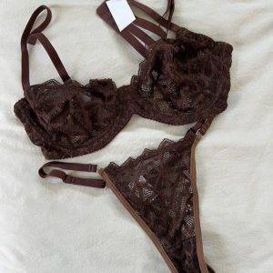 Spitze BH & String Set in Braun 💕