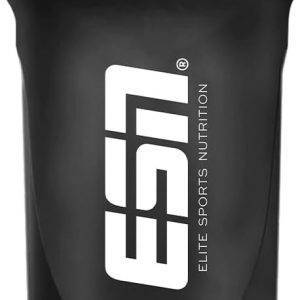 ESN Shaker, Black, 600 ml, auslaufsicher, Shaker mit Messskala zum einfachen Dosieren, frei von BPA & DEHP