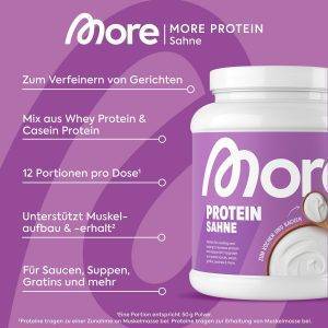 MORE Proteinbundle aus More Protein Sahne, 600g und Protein Iced Coffee, 500g, Vanilla Chocolate Chip Cookie, Whey Konzentrat Casein Mix und Eiskaffee mit wertvollen Proteinen - made in Germany