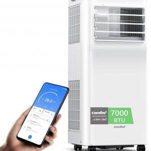 Comfee Mobiles Klimagerät Breezy Cool Pro 2.0,7000 BTU 2,0kW, Kühlen&Ventilieren&Entfeuchten,APP-Steuerung,Raumgröße bis 68m³(25㎡)，Mobile Klimaanlage mit Abluftschlauch
