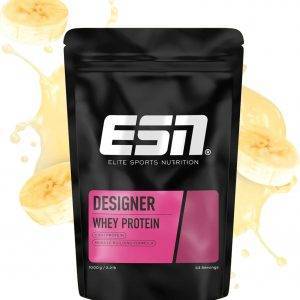 ESN Designer Whey Protein Pulver, Banana, 1 kg, bis zu 23 g Protein pro Portion, ideal zum Muskelaufbau und -erhalt - made in Germany