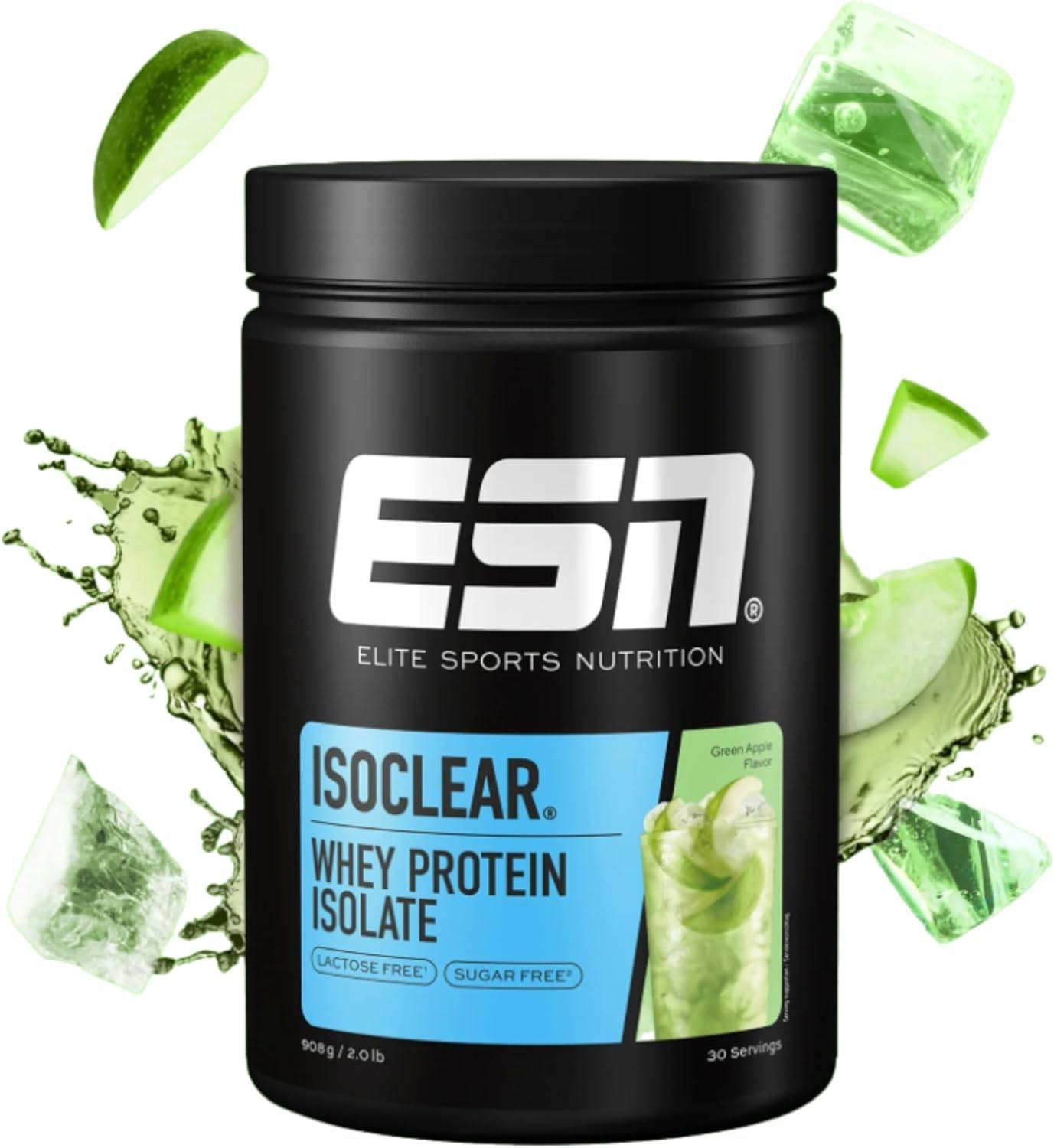 ESN ISOCLEAR Whey Isolate Protein Pulver, Green Apple, 908 g, Clear Whey