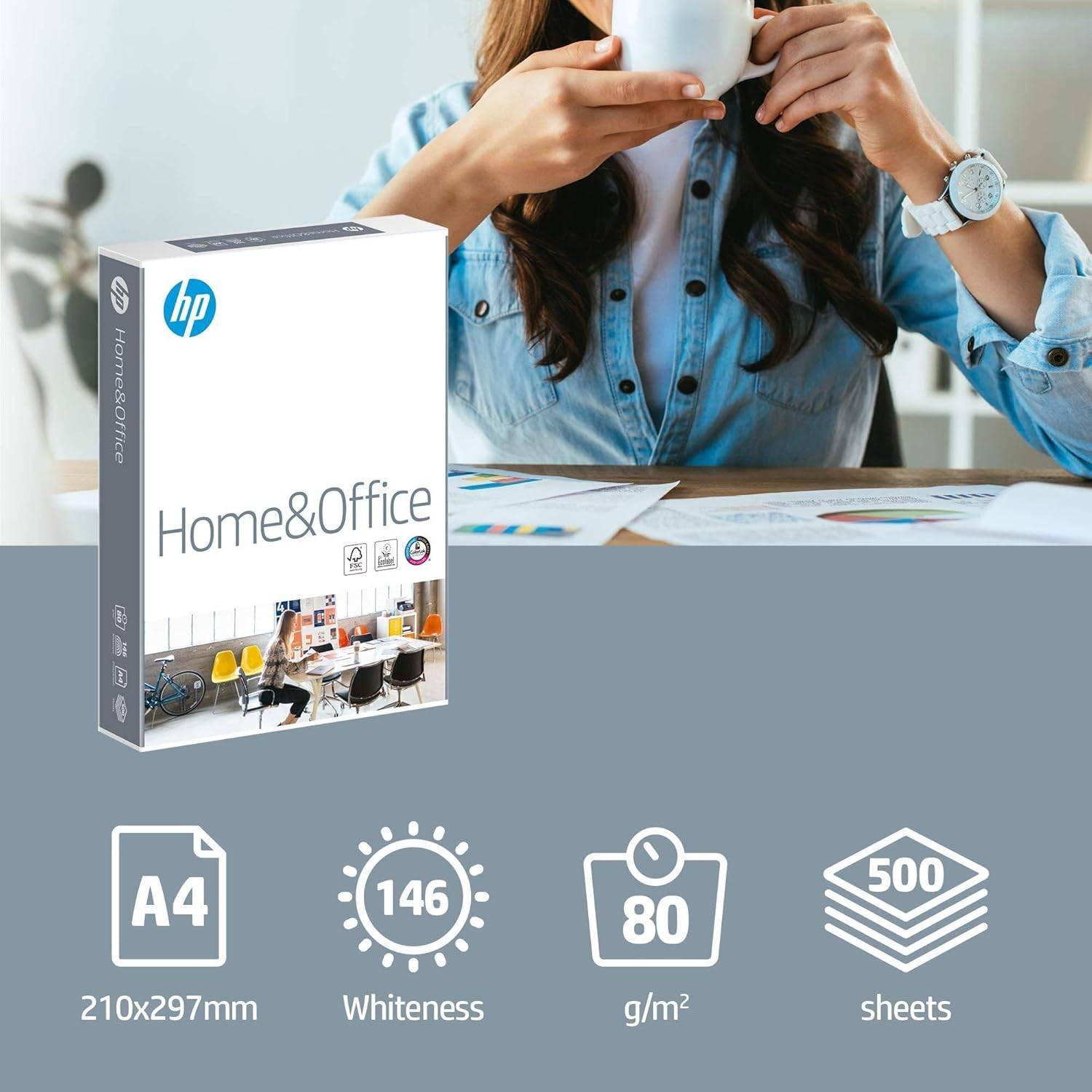 HP Kopierpapier CHP150 Home & Office, DIN-A4 80g, Weiß - Allround Kopierpapier für Zuhause und Büro ,2500 Blatt( 5x500 Blatt), 5er Pack – Bild 2