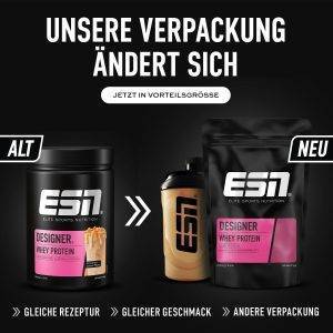 ESN Premium Designer Whey Protein Pulver, Almond Coconut, 1 kg, bis zu 23 g Protein pro Portion, ideal zum Muskelaufbau und -erhalt - made in Germany