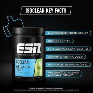 ESN ISOCLEAR Whey Isolate Protein Pulver, Green Apple, 908 g, Clear Whey