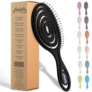 Ninabella Haarbürste ohne Ziepen - Bürste für Damen und Herren - Detangler Bürste auch für Locken & Lange Haare - Entwirrbürste Haarbürsten - Schwarz