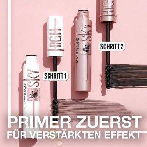 Maybelline New York Sky High Schwarze Wimperntusche für extrem lange Wimpern und Volumen, Lash Sensational Sky High Mascara, Farbe: Very Black, 7,2 ml