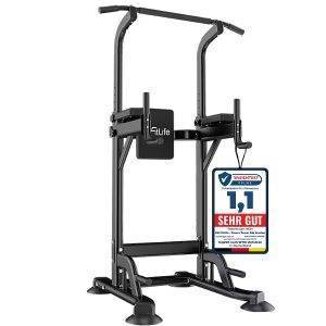 Kraftstation Power Tower Dip Station (Dip Barren u. Rückentrainer, Sport Geräte mit Klimmzugstange), Kraftstation Kraftturm, Fitness Station, Power Rack for Home Gym