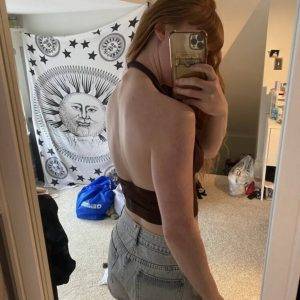 🌸 Damen Halterneck Camisole – Braun – Größe S 🌸