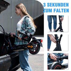 EVERCROSS TECH E-Scooter mit Straßenzulassung (ABE), 8.5 Zoll Elektroroller, Max 35Km mit APP, 7,8AH, 20Km/h, 400W Motor, 15KG Gewicht, Zwei Stoßdämpfer