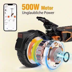 RCB TECH E-Scooter D7/D7 PRO ABE (Premium Version), NFC/Blinker/APP, 90-120KM Reichweite 500,00 W, 20 km/h, 26% Steigung