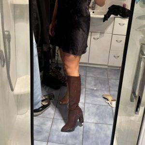 Stiefel Schwarz 38 Lederoptik Gebraucht guter Zustand