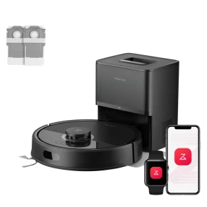 roborock Q7 L5+ Saugroboter mit Wischfunktion, Automatischer Staubentleerung, Dual Anti-Tangle System, 8.000 Pa Saugkraft, LiDAR-Navigation,Wischroboter für Teppich, Tierhaare, APP Steuerung(Schwarz)