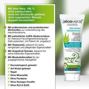Intimpflege [aloevera]2 Intimgel mit Hyaluronsäure von Zuccari bei Scheidentrochenheit, Menopause (Wechseljahre), Scheidenflora & als Gleitgel