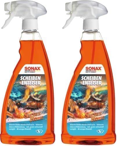 SONAX ScheibenEnteiser Sweet Home (2x1 Liter) taut sekundenschnell zugefrorene Scheiben auf, schützt vor Wiedervereisung und sorgt für klare Sicht