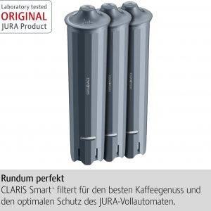 JURA original - CLARIS Smart+ Filterpatrone mit automatischer Filtererkennung - TÜV-zertifizierte Hygiene - 3er-Pack - 24233