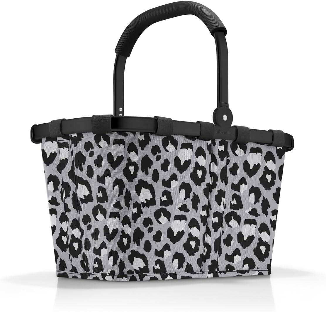 reisenthel carrybag frame leo nero – Stabiler Einkaufskorb mit viel Stauraum und praktischer Innentasche – Elegantes und wasserabweisendes Design