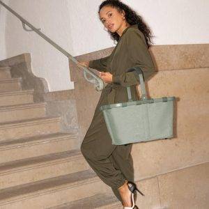 reisenthel carrybag frame twist sage – Stabiler Einkaufskorb mit viel Stauraum und praktischer Innentasche – Elegantes und wasserabweisendes Design