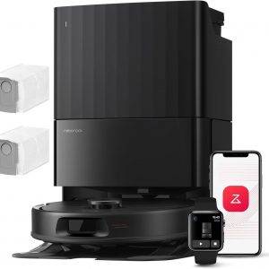 roborock Qrevo Serie Saugroboter mit Wischfunktion, 8000Pa Saugkraft(verbessert von Qrevo S), Anti-Verfilzungs-Seitenbürste, Hindernisvermeidung, LiDAR-Navigation, All-in-One Dock,Schwarz(QV 35A Set)