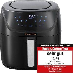 Russell Hobbs Heißluftfritteuse L 4L Rapid AirFryer [sehr kleines Gehäuse/7 Kochfunktionen/10 Programme] SatisFry (spülmaschinenfest, max 220°C, Fritteuse ohne Öl, Grillen,Backen,Braten etc) 27160-56