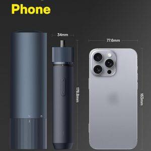 HOTO Elektroschrauber Wiederaufladbar, 3.6V Akkuschrauber Set USB-C, 3 Drehmomenteinstellungen, 1500mAh Akku, LED-Licht & 12 S2 Metallbits für Möbel/Elektrische Reparaturen