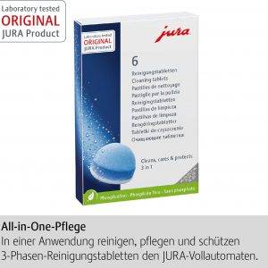 JURA original - 3-Phasen-Reinigungstabletten für 6 Reinigungen - TÜV-zertifizierte Hygiene - 6 Stück - 24225