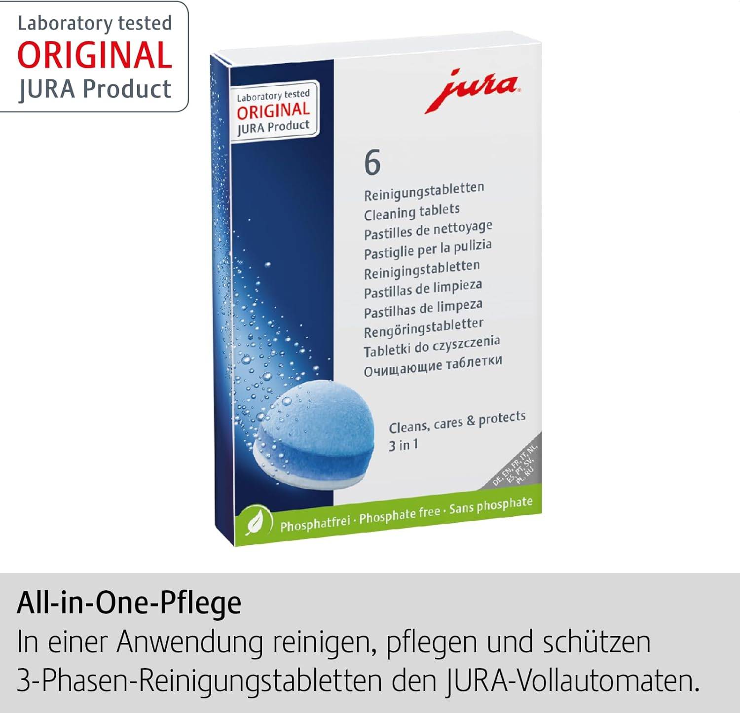 JURA original - 3-Phasen-Reinigungstabletten für 6 Reinigungen - TÜV-zertifizierte Hygiene - 6 Stück - 24225 – Bild 2