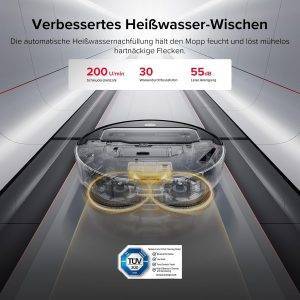 roborock Saros Z70 Saugroboter mit Wischfunktion, OmniGrip Arm, KI-gestützt, 22.000 Pa Saugkraft, 7.98 cm Ultra Slim, FlexiArm Riser, AdaptiLift Chassis, Heißwasser Mopp Waschen & Trocknen(Silber)