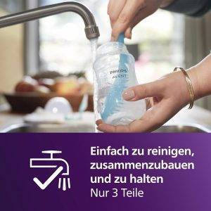 Philips Avent Natural Response Babyflasche mit 260 ml mit Saugern für mittleren Nahrungsfluss (Durchflussrate 3), 3er-Pack, SCY903/03