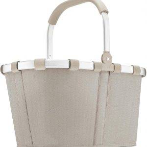 reisenthel carrybag herringbone sand – Stabiler Einkaufskorb mit viel Stauraum und praktischer Innentasche – Elegantes und wasserabweisendes Design