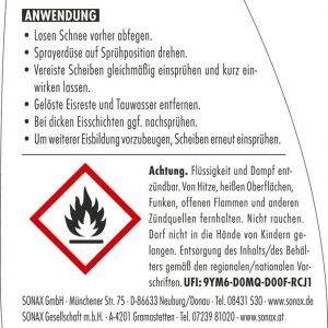 SONAX ScheibenEnteiser (500 ml) sekundenschnelles enteisen von Scheiben ohne kratzen und eine rundum klare Sicht im Winter