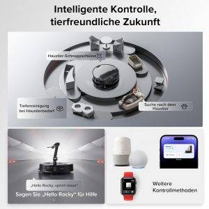 roborock Saros Z70 Saugroboter mit Wischfunktion, OmniGrip Arm, KI-gestützt, 22.000 Pa Saugkraft, 7.98 cm Ultra Slim, FlexiArm Riser, AdaptiLift Chassis, Heißwasser Mopp Waschen & Trocknen(Silber)