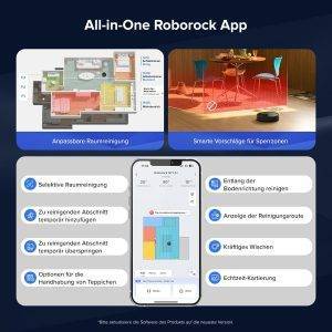roborock Q7 L5+ Set Saugroboter mit Wischfunktion Absaugstation, verbessert von Q5 Pro+, Dual Anti-Tangle System, 8000Pa Saugkraft, LiDAR-Navigation, Staubsauger Roboter für Teppiche&Tierhaar, Schwarz