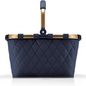 reisenthel carrybag frame rhombus midnight gold – Stabiler Einkaufskorb mit viel Stauraum und praktischer Innentasche – Elegantes und wasserabweisendes Design