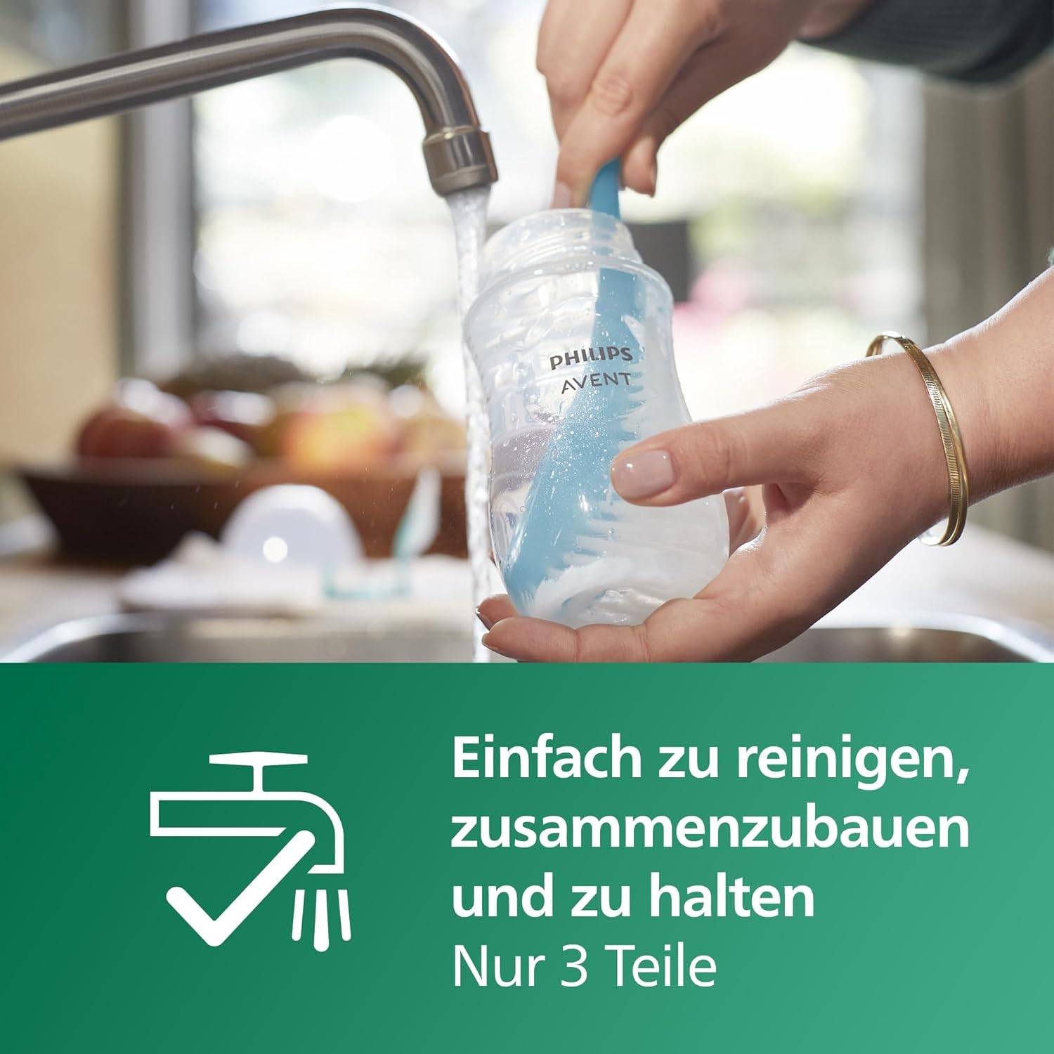 Philips AVENT Natural Response Glas-Babyflasche: 2 x 240 ml BPA-freie Flaschen für Neugeborene von 3–6 Monaten (Modell SCY933/02) – Bild 6