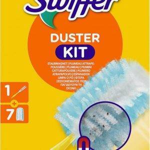 Swiffer Staubmagnet Starter-Set (1 Griff + 7 Nachfülltücher) Fängt Und Schließt 3-mal Mehr Staub Und Haare Ein Als Herkömmliche Staubwedel