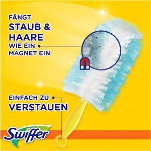 Swiffer Staubmagnet Starter-Set (1 Griff + 7 Nachfülltücher) Fängt Und Schließt 3-mal Mehr Staub Und Haare Ein Als Herkömmliche Staubwedel