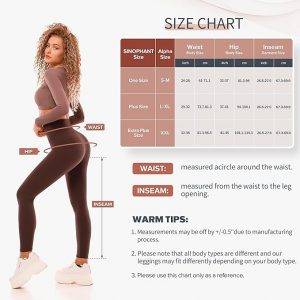 SINOPHANT Leggings Damen High Waist - Blickdicht Leggins mit Bauchkontrolle für Sport Yoga Gym