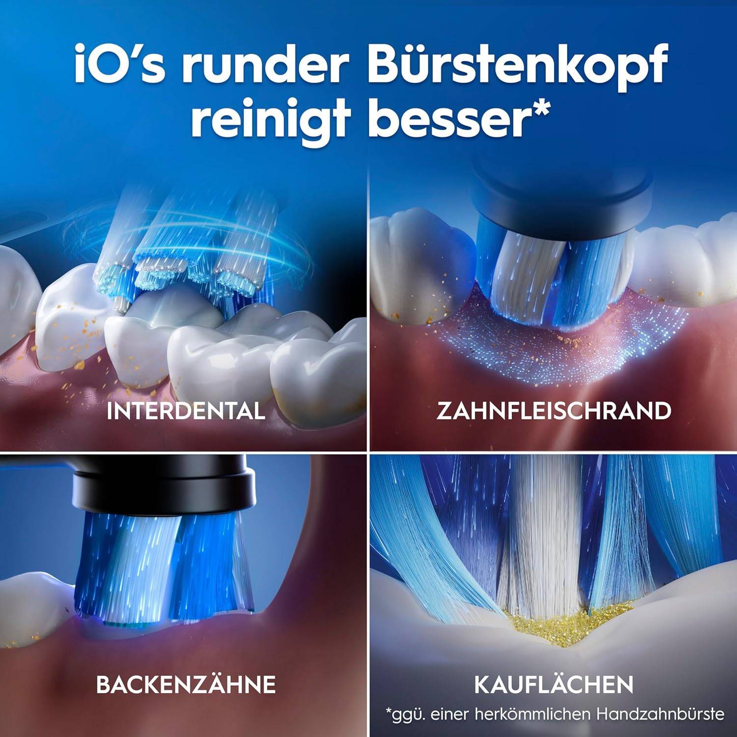 Oral-B iO Series 5 Elektrische Zahnbürste Doppelpack — Electric Toothbrush, Inkl. 2 Aufsteckbürsten und Reise-Etui — 5 Putzmodi für Zahnpflege, Zahnbürste Elektrisch, Designed by Braun, Schwarz/Weiß – Bild 6