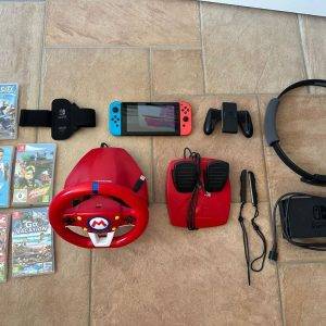 Nintendo Switch mit viel Zubehör und 5 Spiele