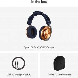 Dyson OnTrac™ kabelloser Kopfhörer mit aktiver Geräuschunterdrückung und bis zu 55 Stunden Akkulaufzeit - Nachtblau/Kupfer